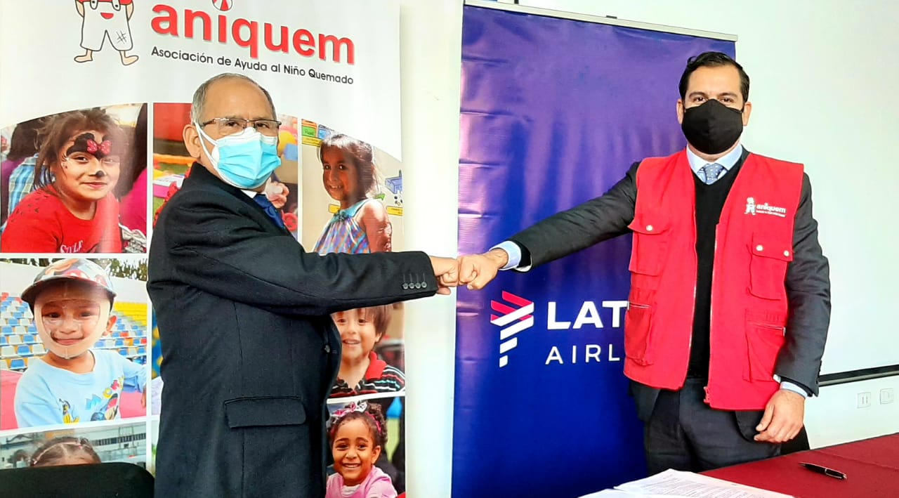 Aniquem y Latam inician alianza para dar soporte a niños y adolescentes que sufren lesiones por quemaduras