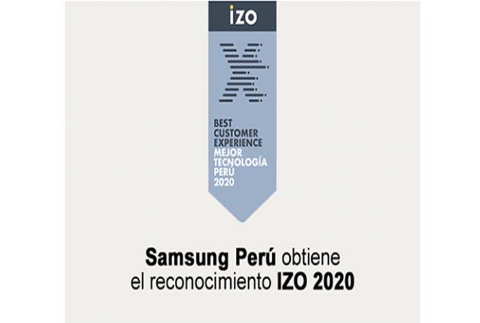 IZO reconoce a nivel internacional a Samsung por ofrecer la Mejor Experiencia en Servicio al Cliente en Perú por segundo año consecutivo