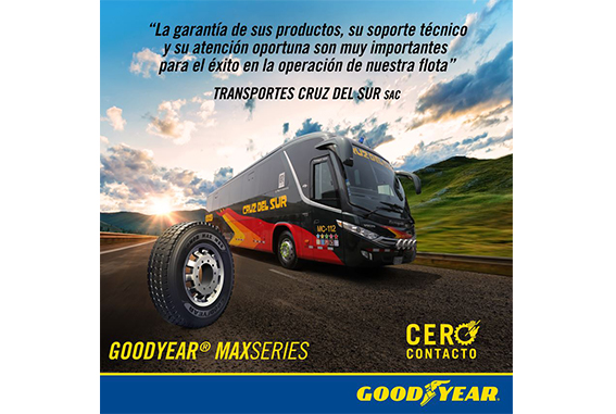 Los neumáticos Goodyear de la línea MaxSeries son los aliados perfectos para la empresa de transporte Cruz del Sur