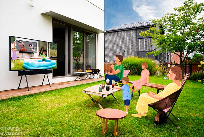 Un día en la vida del The Terrace: La TV para exteriores versátil, duradera y de alto rendimiento de Samsung