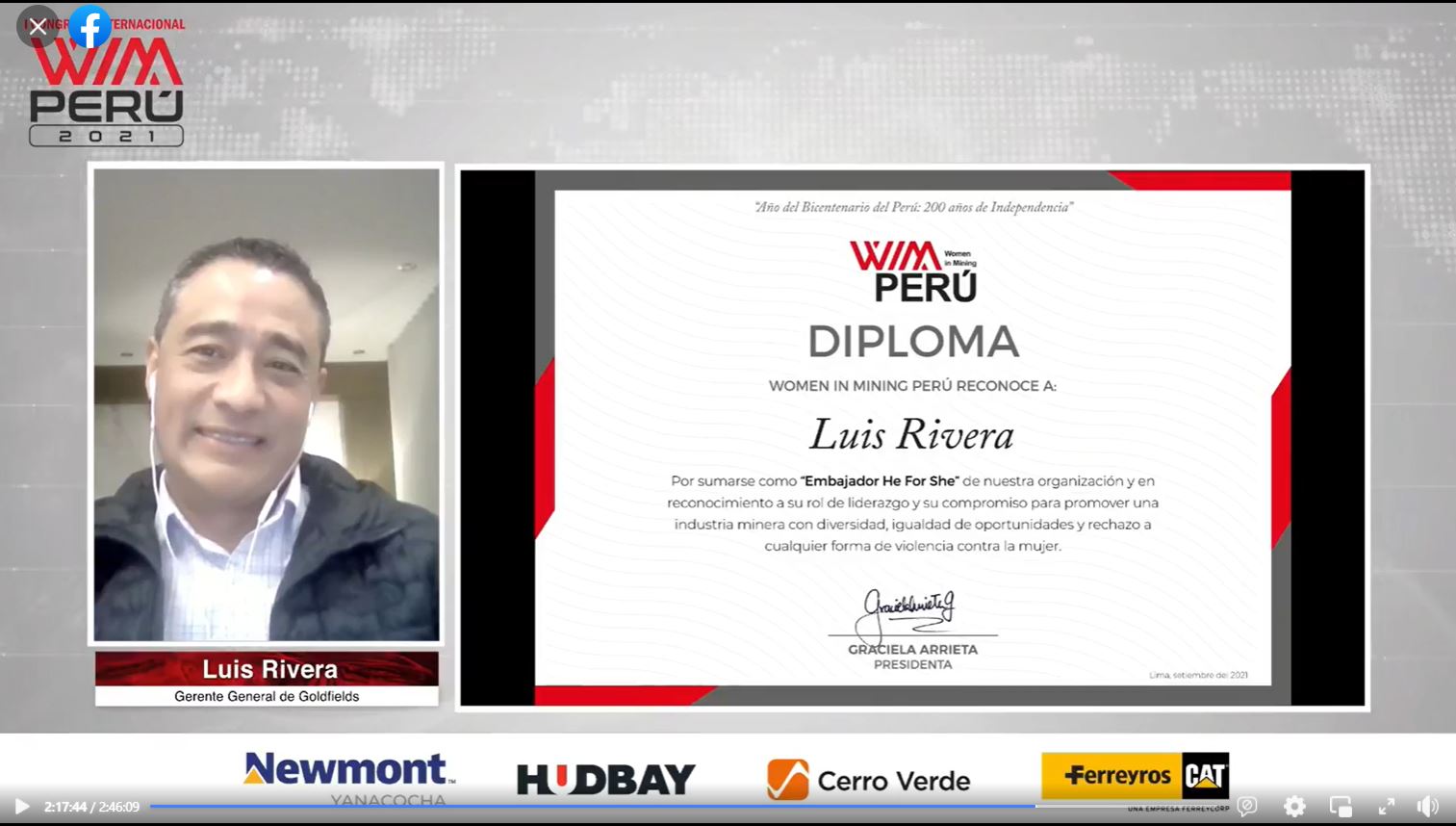 WIM Perú otorga reconocimiento a líderes de Gold Fields