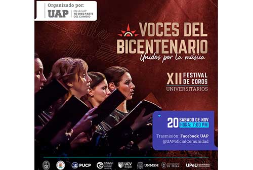 Universidad Alas Peruanas organiza el XII Festival virtual de Coros Universitarios