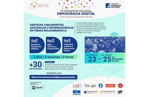 Autoridades y analistas políticos se reunirán en el VII Encuentro Nacional de Democracia Digital