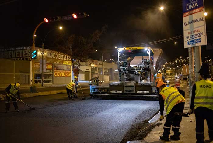 lima norte: municipalidad de lima renueva pistas y señalización horizontal en la av. naranjal