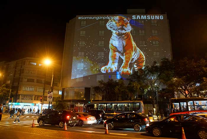 Samsung Perú se suma a la campaña global del próximo Galaxy Unpacked con impactante video mapping