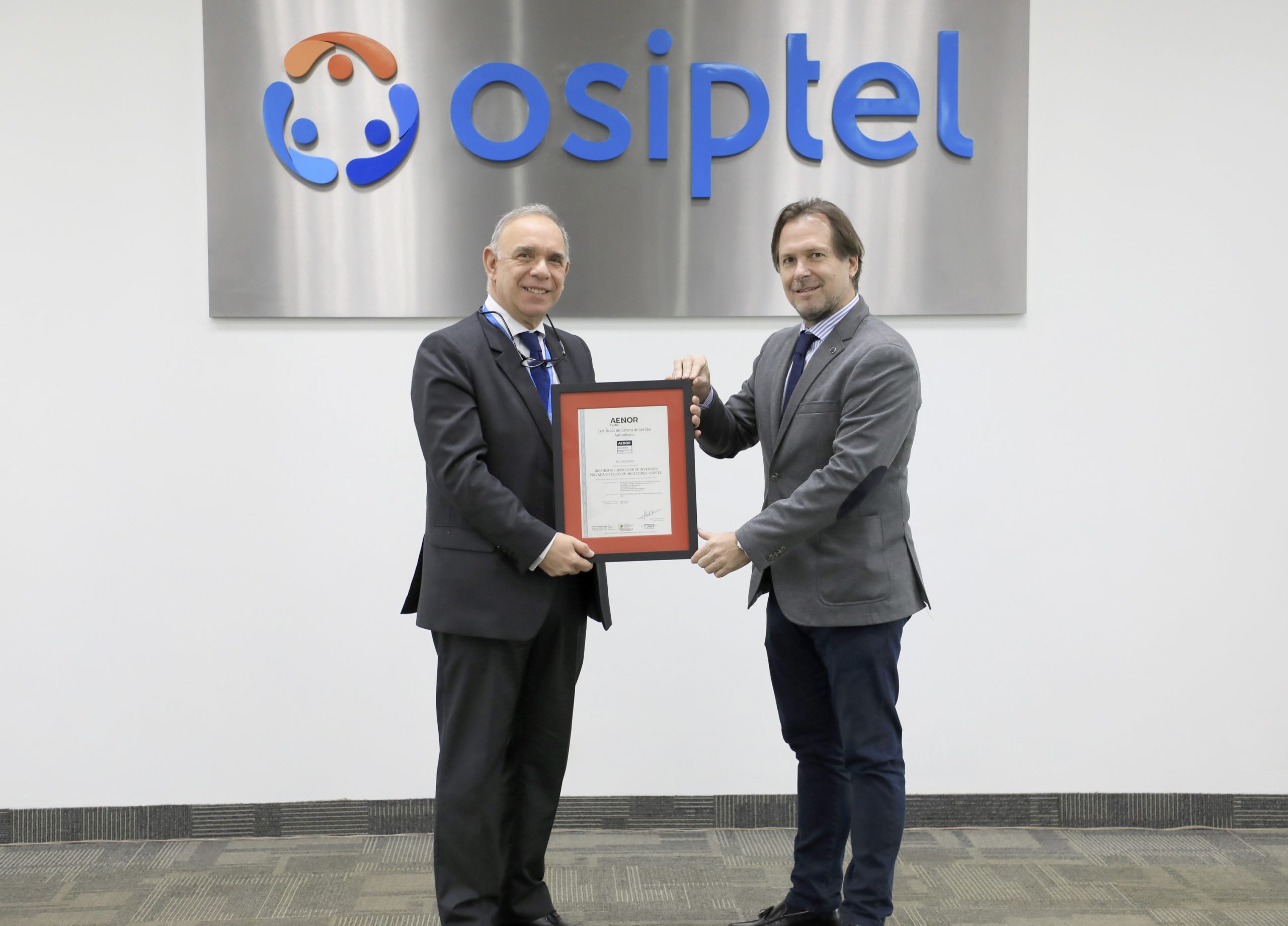OSIPTEL recibe certificación internacional de su Sistema de Gestión Antisoborno