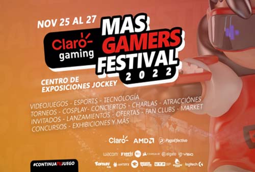 Vuelve el Claro Gaming MasGamers Festival en el Centro de Exposiciones Jockey del 25 al 27 de noviembre