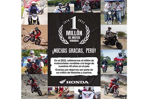 Honda del Perú celebra el millón de motos vendidas y el hito de producción de 700 mil unidades en el Perú