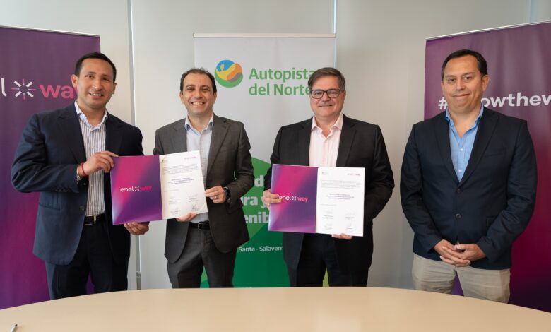 Enel X Way Perú y Autopista del Norte firman acuerdo para instalar primera red de carga eléctrica rápida en la Panamericana Norte