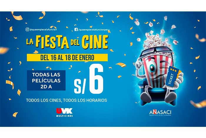¡Vuelve la Fiesta del cine este 2023!: Desde el lunes 16 al miércoles 18 de enero podrás adquirir tus entradas a S/.6 soles