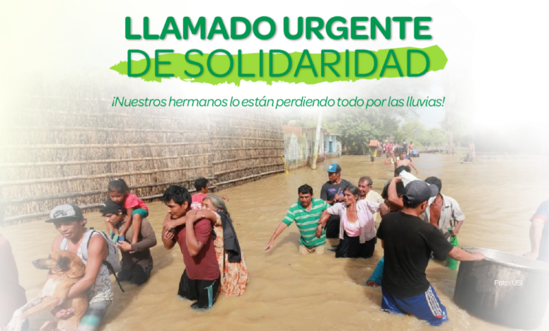 Cáritas Lima solicita donaciones para afectados por lluvias ocasionadas por el ciclón Yaku