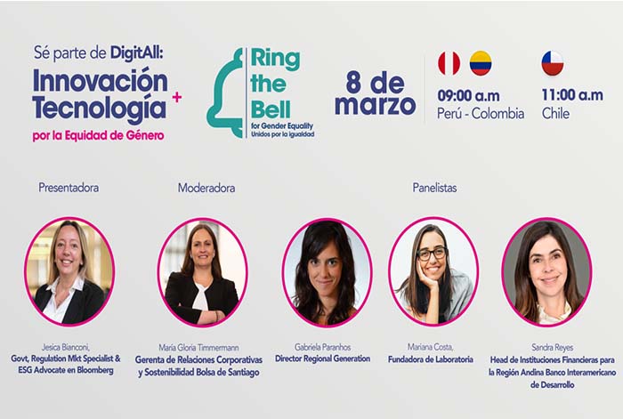 Bolsas de Valores de Lima, Santiago y Colombia organizan webinar por la equidad de género
