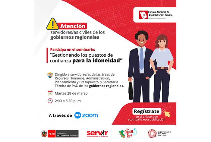 SERVIR capacitará a las ORH en la correcta vinculación de personal de confianza