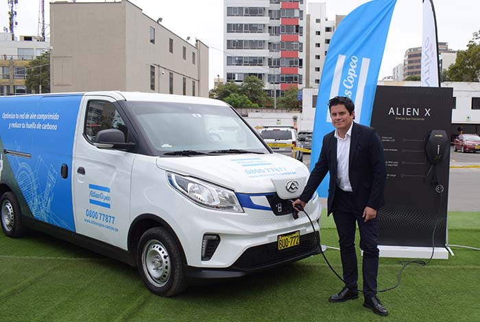 Atlas Copco Perú presenta su primer vehículo de servicio 100% eléctrico en el Perú