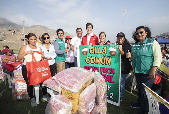 Más de 7,200 vecinos de Manchay se beneficiarán con la entrega de alimentos a 84 ollas comunes