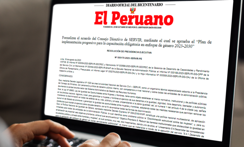 Servidores y trabajadores del Estado tendrán que capacitarse en género