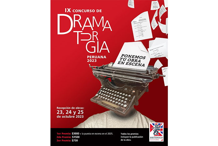 CONVOCATORIA NACIONAL: EL BRITÁNICO ANUNCIA SU CONVOCATORIA PARA EL IX CONCURSO DE DRAMATURGIA PERUANA 2023