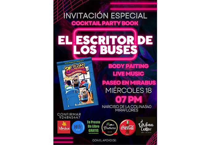 TEATRO, BODY PAITING Y MÚSICA EN VIVO EN UN MIRABUS POR PRESENTACIÓN DE LIBRO