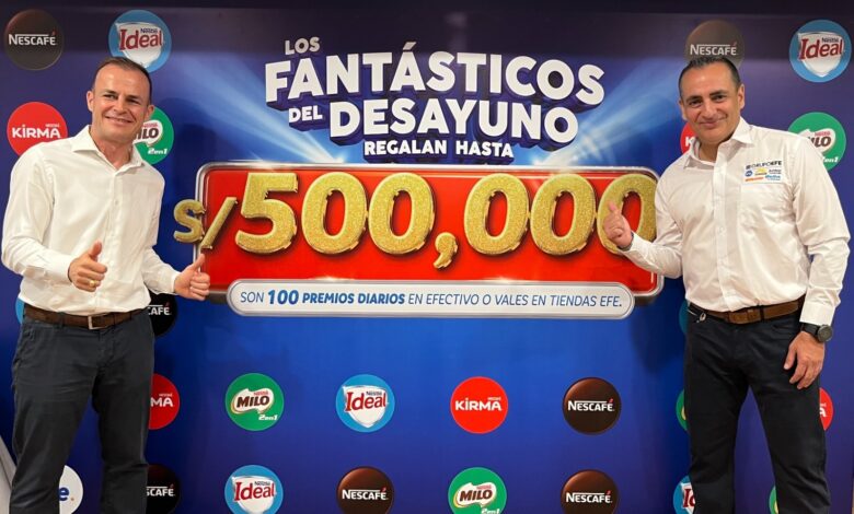 ‘los fantásticos del desayuno’: nescafé, ideal, milo, kirma y tiendas efe regalan medio millón de soles