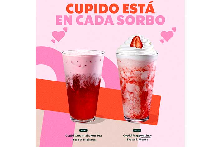 Cupido está en el aire con las bebidas de San Valentín de Starbucks®
