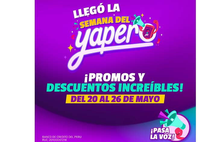 Yape lanza la “Semana del Yapero” con más de 100 promociones del 20 al 26 de mayo