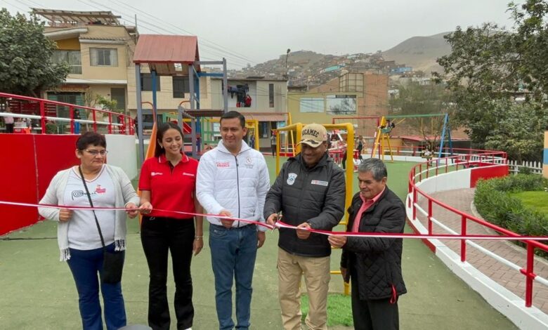 SUCAMEC y SIDERPERU inauguran juegos infantiles y minigimnasios