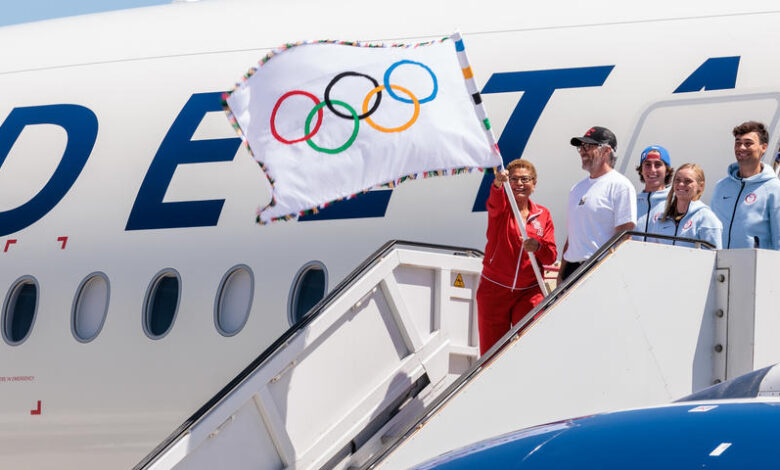 Delta presenta el diseño exterior de su avión LA28 por el regreso de los Juegos Olímpicos a Estados Unidos