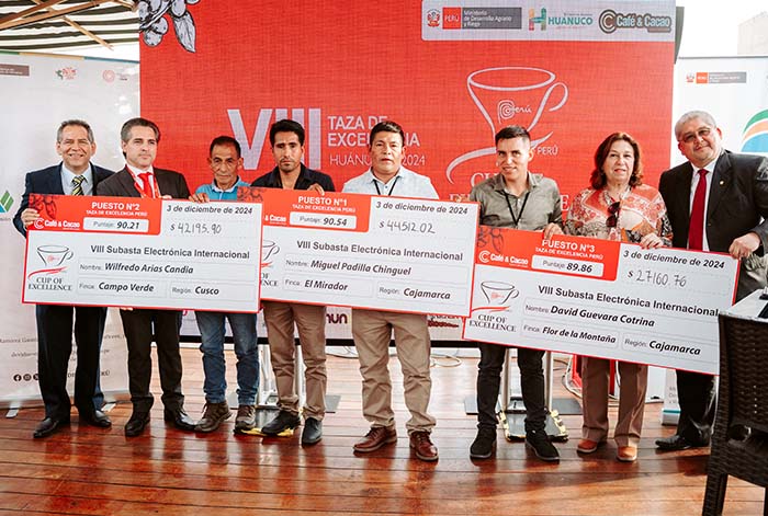 TAZA DE EXCELENCIA PERÚ 2024: el mejor café del Perú logró más de US$ 44,500 en subasta internacional