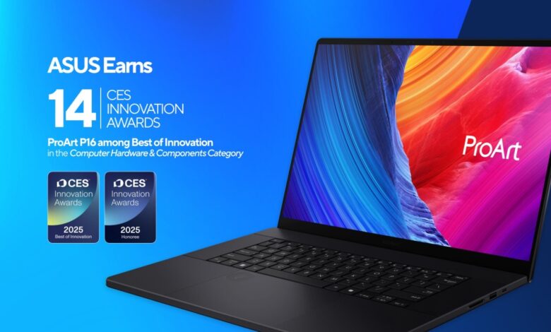 ASUS triunfa en CES 2025 con 14 premios a la innovación, destacando el ProArt P16 en la categoría Best of Innovation