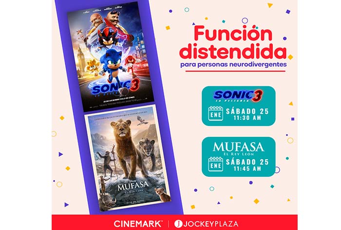 Jockey Plaza y Cinemark se unen para ofrecer nuevas Funciones Distendidas
