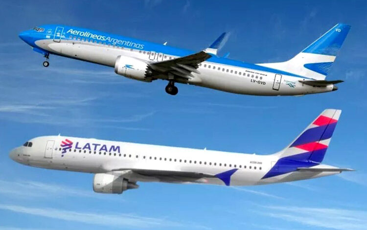 Grupo LATAM y Aerolíneas Argentinas publican vuelos de código compartido
