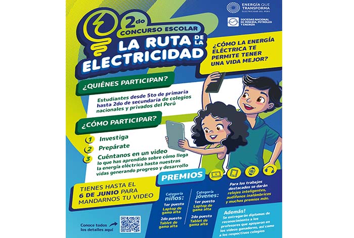 SNMPE lanza la segunda edición del concurso escolar “La Ruta de la Electricidad”