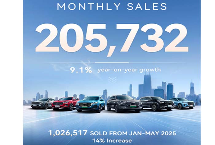 Chery supera el millón de unidades vendidas internacionalmente entre enero y mayo, consolidando su liderazgo como principal exportador automotriz de China