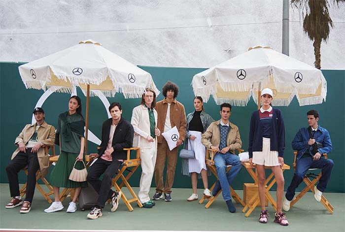Alianza de Lujo: Mercedes-Benz y Lacoste presentan desfile disruptivo en cancha de tenis