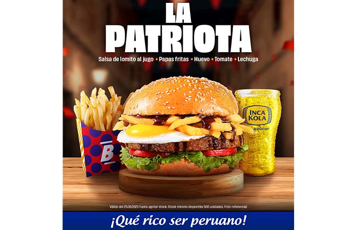 Bembos lanza hamburguesa peruana para celebrar el mes patrio