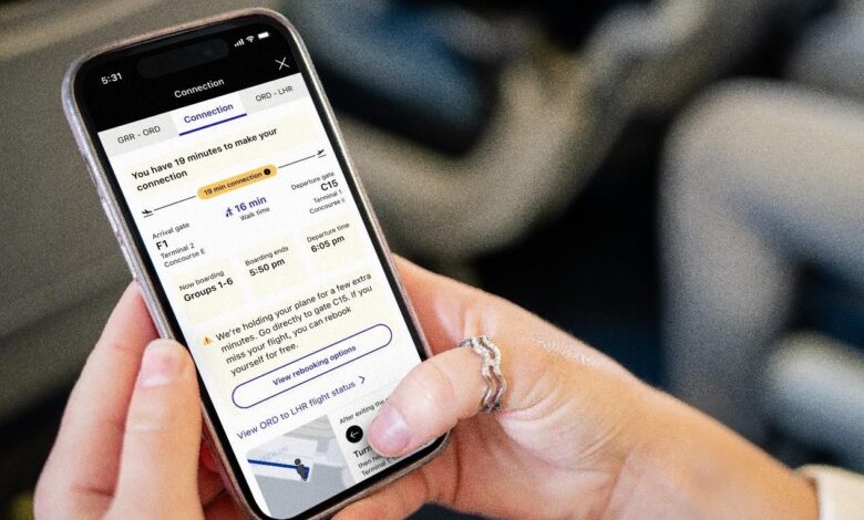 Ahora puedes consultar más información sobre tus vuelos de conexión desde la app móvil de United