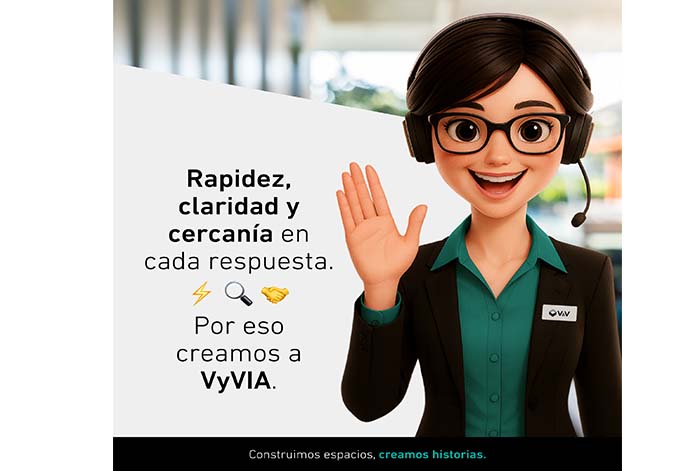 Atención personalizada y disponible las 24 horas con VYVIA la asistente virtual con inteligencia artificial de V&V Grupo Inmobiliario