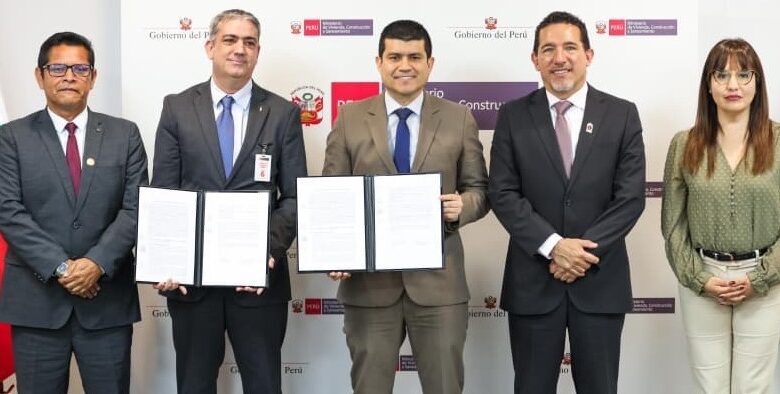 Ministerio de Vivienda y Arca Continental Lindley suscriben convenio para el financiamiento de la OxI Esquema Pucusana
