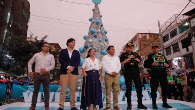 ISM instala dos árboles navideños para reforzar la seguridad ciudadana en Gamarra
