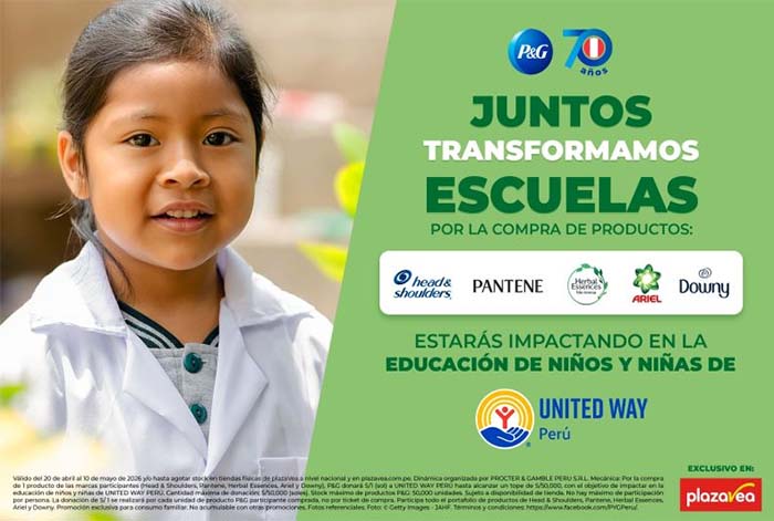 Juntos Transformamos Escuelas: P&G Perú conmemora su 70 aniversario impulsando la educación