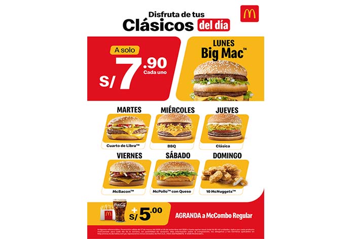 McDonald’s lanza “Clásicos del Día” con sus productos más icónicos a S/7.90