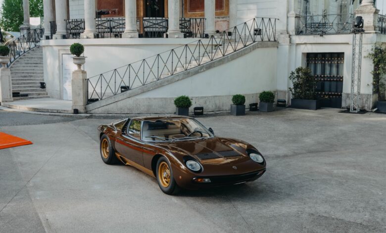 Lamborghini Polo Storico presentó su más reciente restauración de Miura en el Anantara Concorso Roma