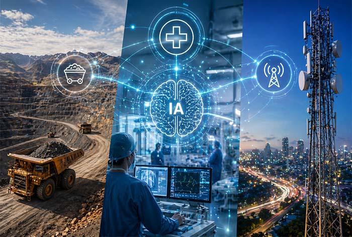Minería, salud y telecomunicaciones integran la IA a sus operaciones para ganar eficiencia, resiliencia y continuidad
