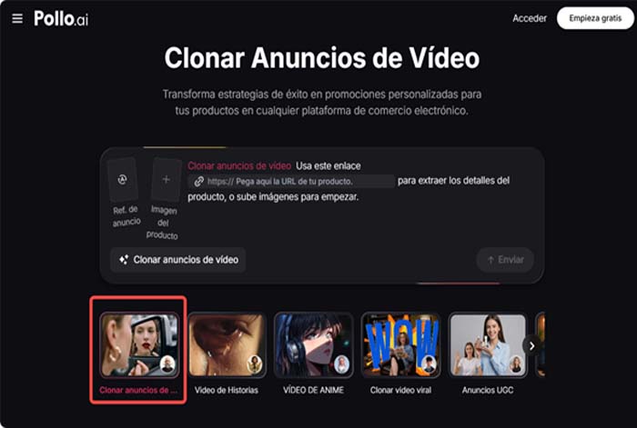 Esta herramienta permite pegar el enlace de un producto en plataformas como 