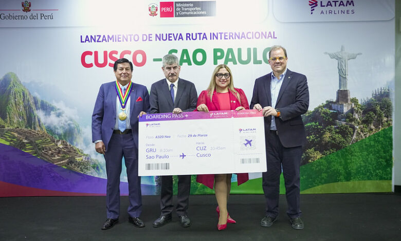 Mincetur destaca nueva conexión aérea directa entre São Paulo y Cusco como impulso histórico para el turismo y la conectividad